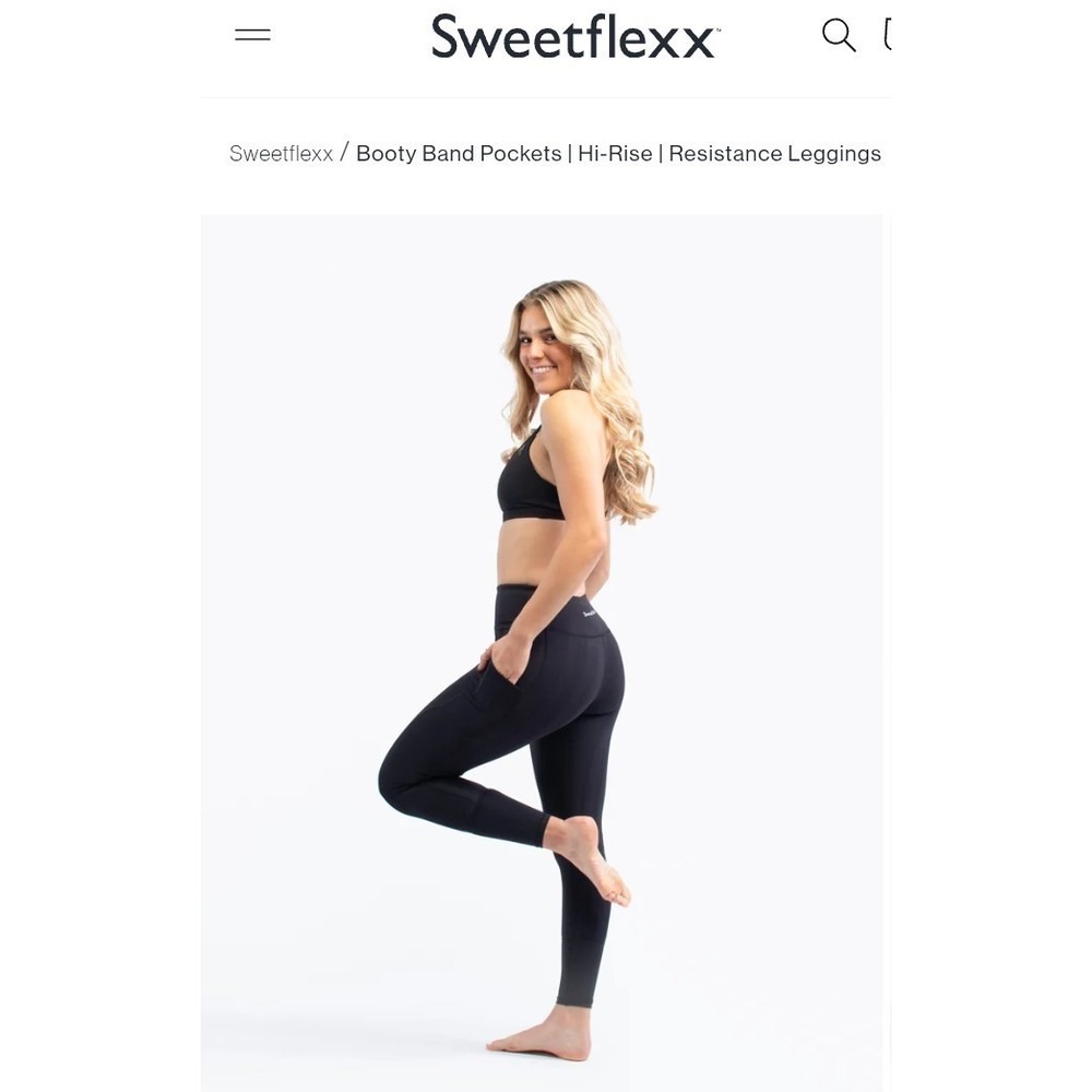 Sweetflexx Women's Pull-On Booty Band Resistance Leggings Black Size 10